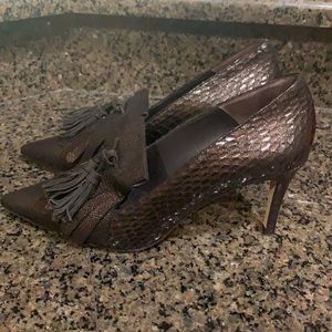 Zinda reptile print leather heels